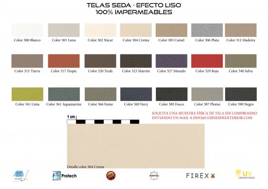 Cojín Cama de jardín exterior IMPERMEABLE. Colchoneta con tela