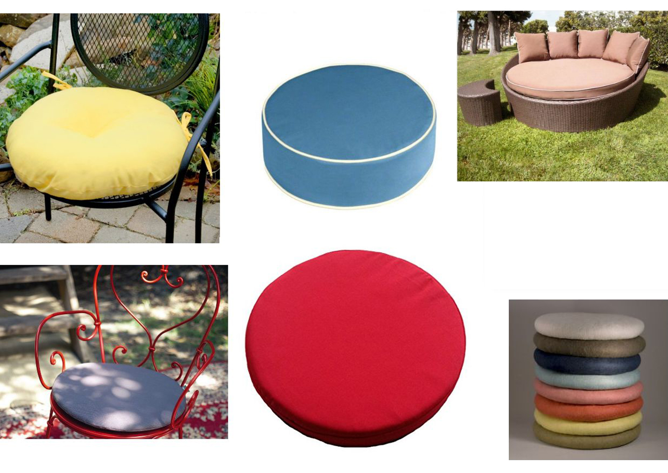 Cojines redondos para sillas, cojines de asiento de algodón y lino para  interiores y exteriores (amarillo, diámetro 45 cm)