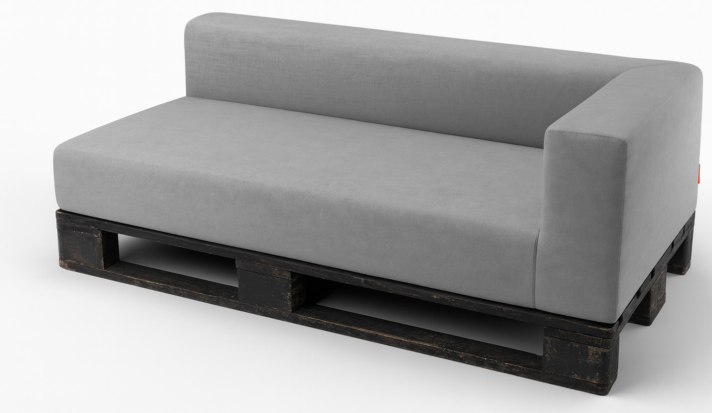 Cojín de asiento y respaldo con brazo izquierdo para palet de 120 x 80