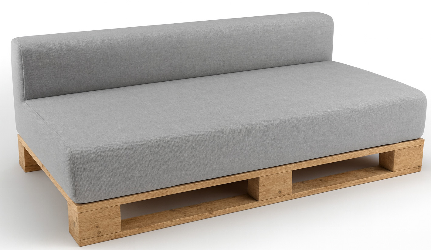 Cojín de asiento y respaldo para palet de 120 x 80